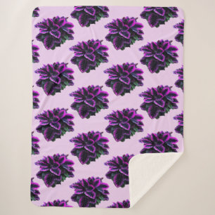 PURPLE CALATHEA  SHERPA BLANKET