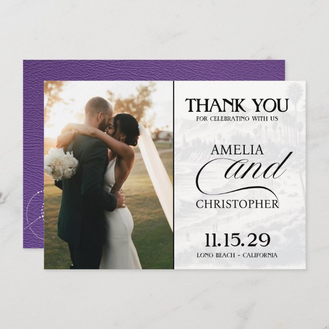 Purple California Passport Thank You Card (Front/Back)