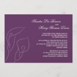 Purple Calla Lilies Wedding Invitation