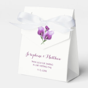 Purple Calla Lily Floral Wedding Favour Box