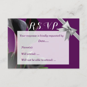 Purple Calla Lily Wedding RSVP Card