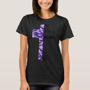 Purple Camo Christian Verse Women Teen Girls Cros T-Shirt