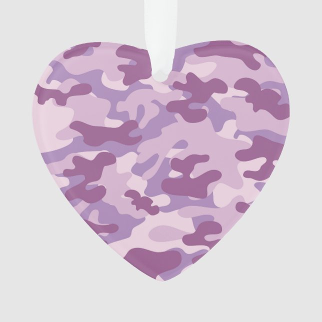 Purple Camo Design Ornament (Front)