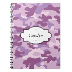 Purple Camo Design Personalised Notebook