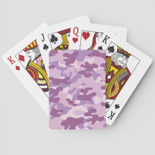 Purple Camo Design Playing Cards (Back)
