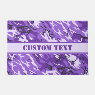 Purple Camo Doormat with Custom Lettering