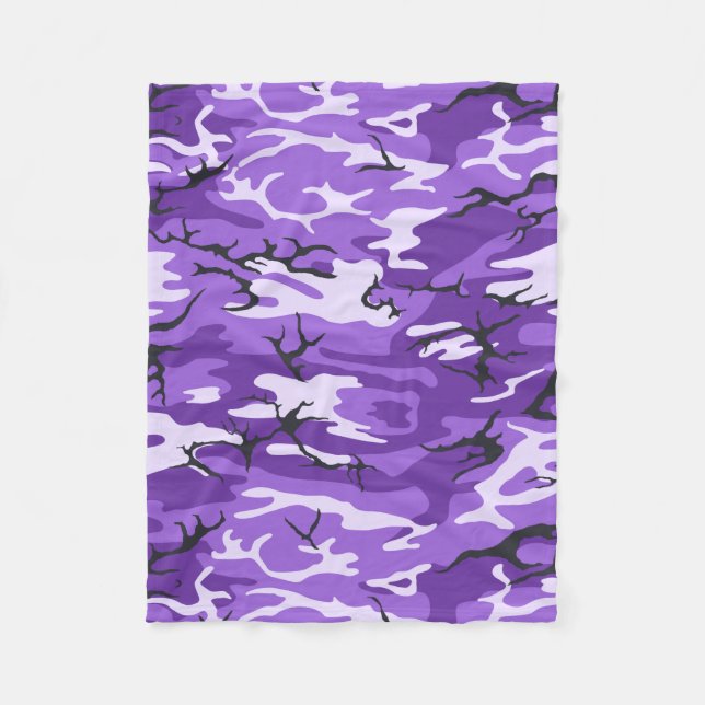 Purple Camo Fleece Blanket (Front)