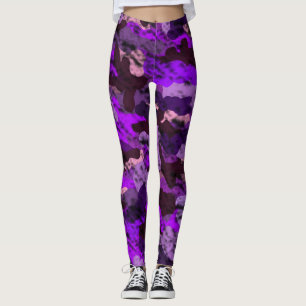 Purple Camo Ladies Leggings