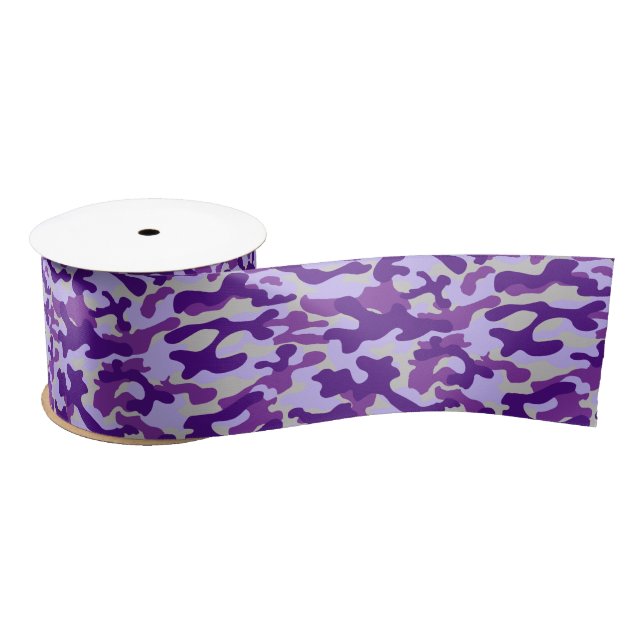 Purple Camo Satin Ribbon (Spool)