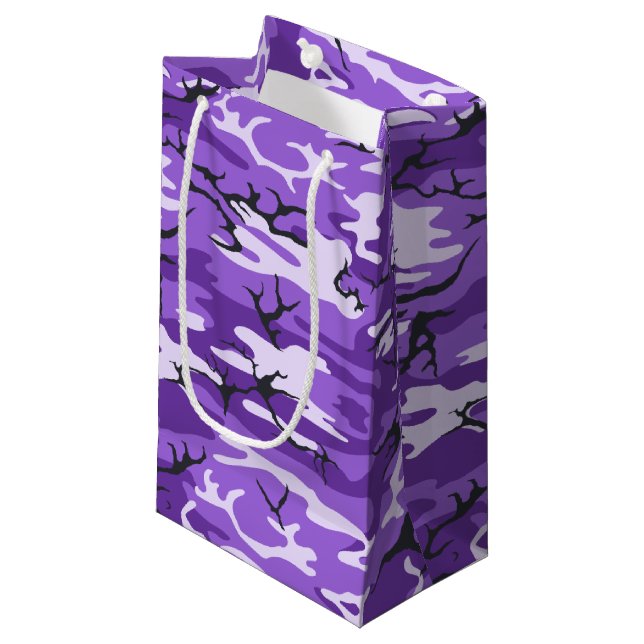 Purple Camo Small Gift Bag (Front Angled)