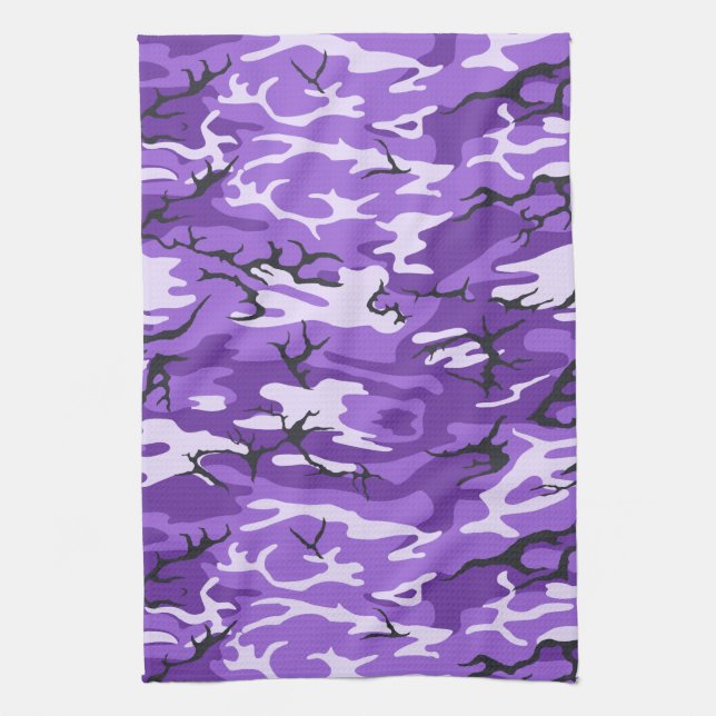 Purple Camo Tea Towel (Vertical)
