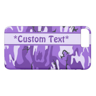 Purple Camo w/ Custom Text iPhone 8 Plus/7 Plus Case