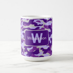 Purple Camo With Personalisation Coffee Mug