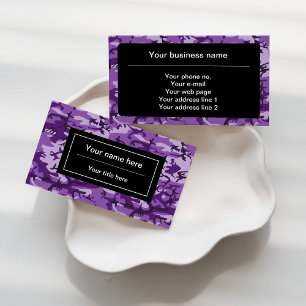 Purple Camouflage, Camouflage, Military, Army Business Card