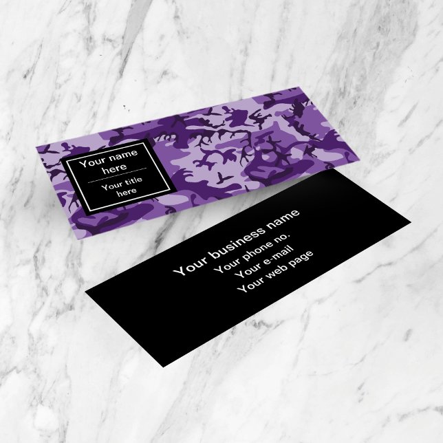 Purple Camouflage, Camouflage, Military, Army Mini Business Card (Creator Uploaded)