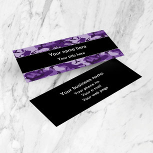 Purple Camouflage, Camouflage, Military, Army Mini Business Card