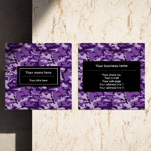Purple Camouflage, Camouflage, Military, Army Square Business Card