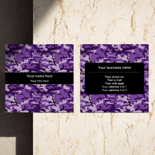 Purple Camouflage, Camouflage, Military, Army Square Business Card