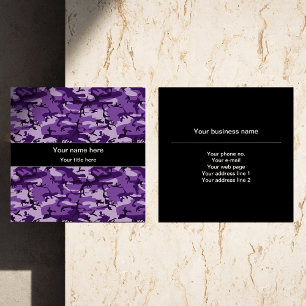 Purple Camouflage, Camouflage, Military, Army Square Business Card
