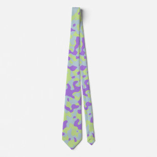 Purple Camouflage in Light Green and Soft Blue Tie
