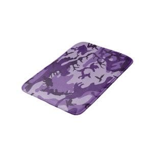 Purple Camouflage, Military, Army Bath Mat