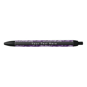 Purple Camouflage, Military, Army Black Ink Pen