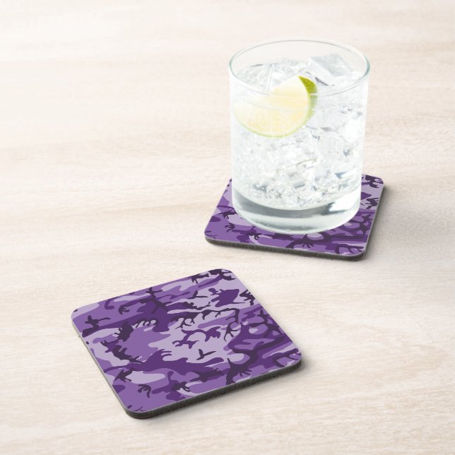 Purple Camouflage, Military, Army Coaster (Right Side)