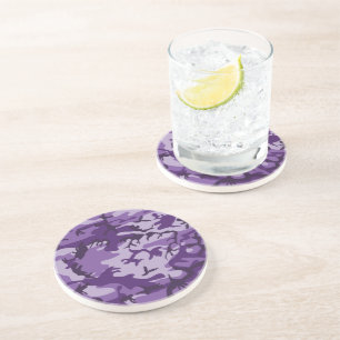 Purple Camouflage, Military, Army Coaster