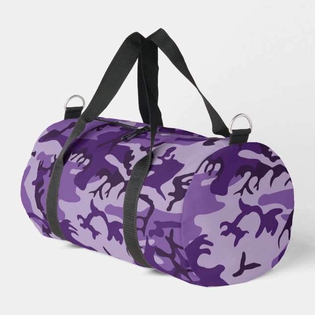 Purple Camouflage, Military, Army Duffle Bag (Left Corner)