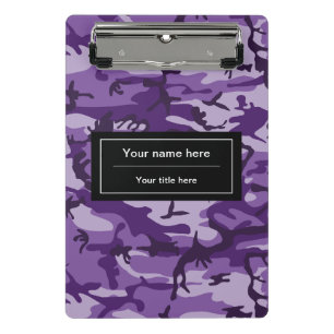 Purple Camouflage, Military, Army Mini Clipboard