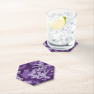 Purple Camouflage, Military, Army Paper Coaster