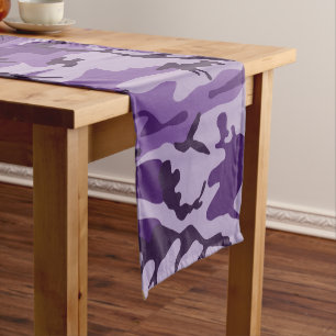 Purple Camouflage, Military, Army Short Table Runner