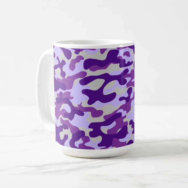 Purple Camouflage Pattern  Coffee Mug (Front Left)