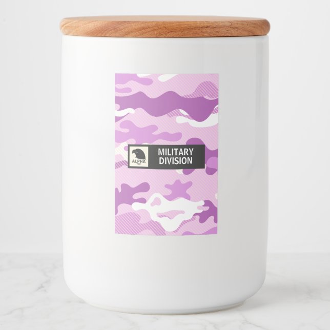 Purple Camouflage Pattern Food Label (Front)