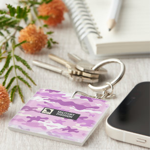 Purple Camouflage Pattern Key Ring