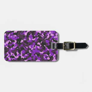 Purple camouflage pattern luggage tag