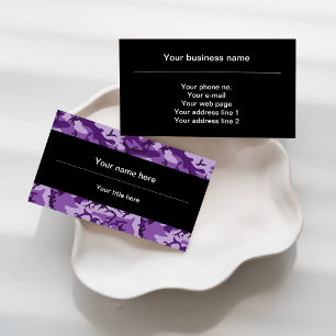 Purple Camouflage Pattern, Military, Army Business Card