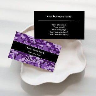 Purple Camouflage Pattern, Military, Army Business Card