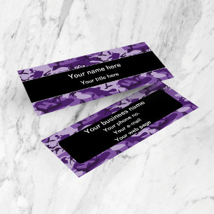 Purple Camouflage Pattern, Military, Army Mini Business Card