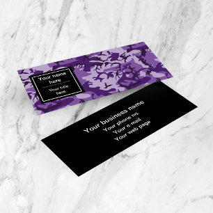 Purple Camouflage Pattern, Military, Army Mini Business Card