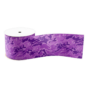 Purple Camouflage Pattern Ribbon Grosgrain Ribbon