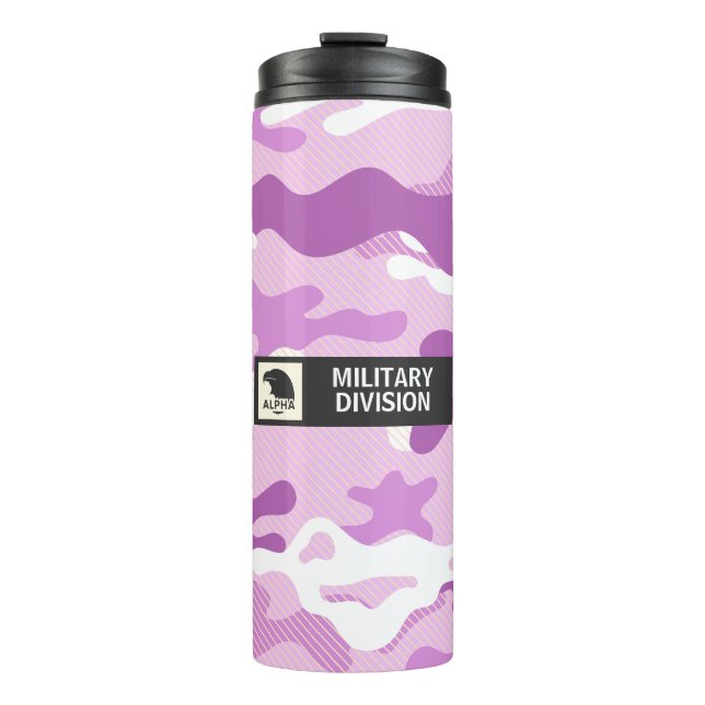 Purple Camouflage Pattern Thermal Tumbler (Front)