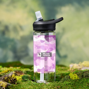 Purple Camouflage Pattern Water Bottle