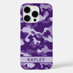 Purple Camouflage Personalized iPhone 16 Pro Case