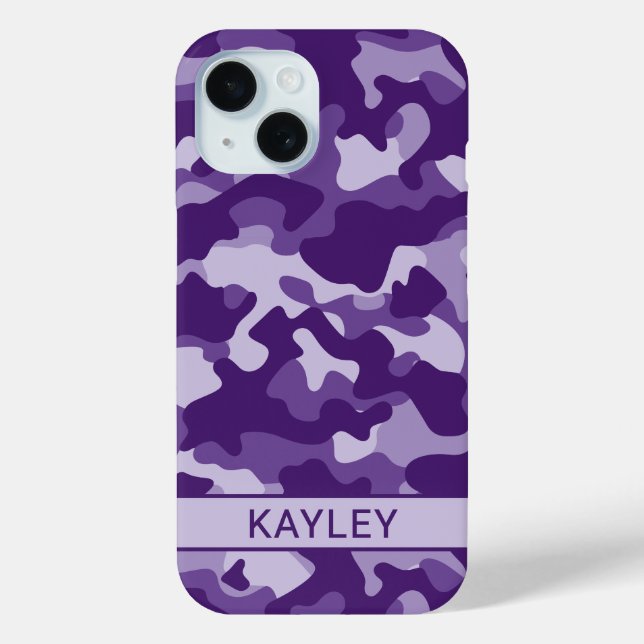 Purple Camouflage Personalized Case-Mate iPhone Case (Back)