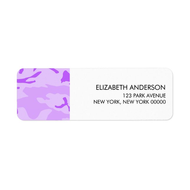 Purple Camouflage Return Address Labels (Front)