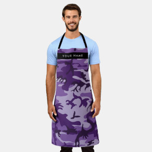 Purple Camouflage Your name Personalise Apron