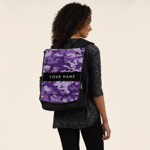 Purple Camouflage Your name Personalise Backpack