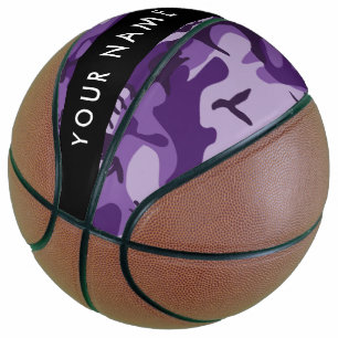 Purple Camouflage Your name Personalise Basketball
