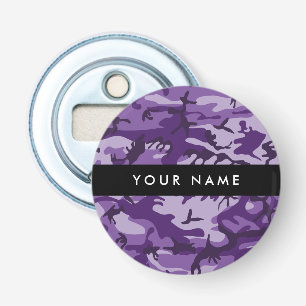 Purple Camouflage Your name Personalise Bottle Opener